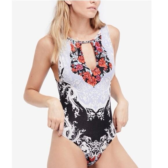 Free People Tops - Free People All The Party Thong Bodysuit Low Back Stretch Sleeveless Size Small